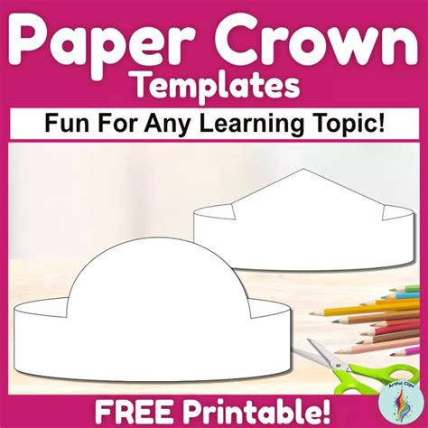 Paper Crown Template Set for Kindergarten Crafts - Free