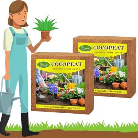 Grow Your Own Cocopeat Block | Agropeat Block 10 Kgs (Pack of 2 ...