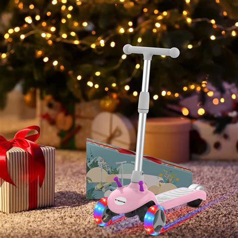 Buy Electric Scooter for Kids Gobazaar, LED Light-up Wheels, 3 Height ...