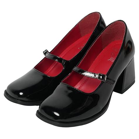 Theater Women Black Mary Jane Block Heels | Single Strap | Round Toe ...