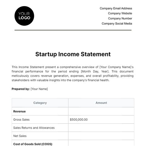 Image result for Create Business Income Statement Example