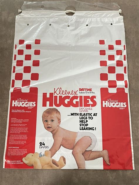 Vintage Kleenex Huggies Baby Diaper Bag Packaging RARE Prop Staging | eBay