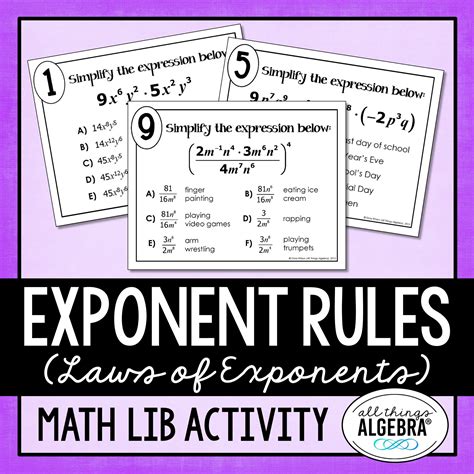 Image result for Algebra Exponent Rules