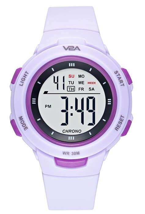 V2A Resin Girls Purple Kids Digital Watch - Waterproof Digital Watch ...