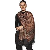 Weavers Villa Women's Woollen Blend Black Wool Shawl For Winters, 100cm ...