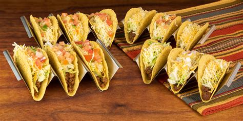 Taco Tuesday 4-Piece Stainless Steel Taco Holder Set, Holds 3 Tacos ...