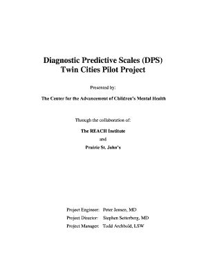 Fillable Online Purpose of the Diagnostic Predictive Scales Pilot ...
