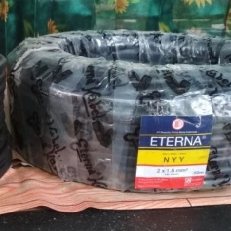 Jual kabel listrik NYY 2x1.5 2x1,5 ETERNA kabel tembaga hitam PER METER ...