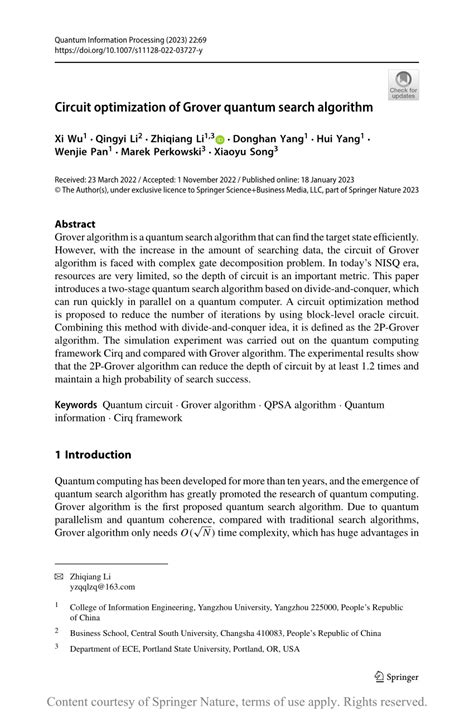 Image result for Grover Algorithm Circuit