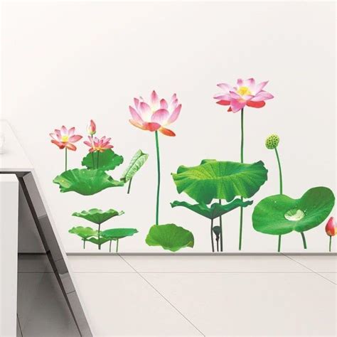 FEDDE Lotus Flower Floral Wall Sticker Decal Art Decor Peel and Stick ...