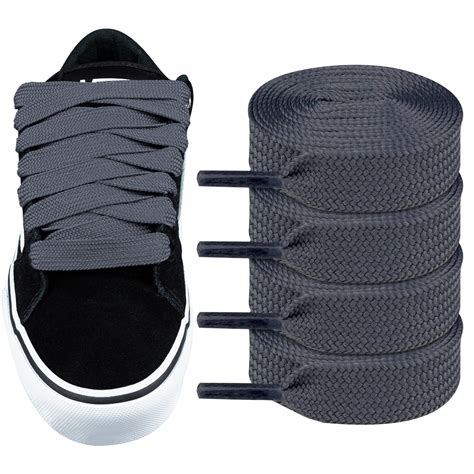 2Pairs Fat Shoelaces for Vans Knu Skool,16MM Chunky Thick Flat Wide Jumbo Shoe Laces Replacement ...