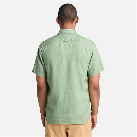 Mill Brook Linen Short-Sleeve Shirt for Men in Light Green