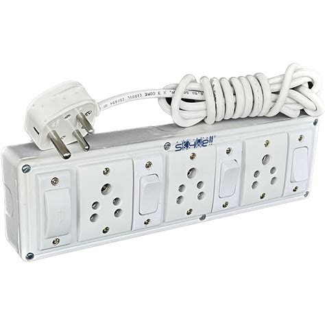 Buy SKYWELL PVC Plastic Body Extention Board with 6-Amp 3 Plug, 3-On ...
