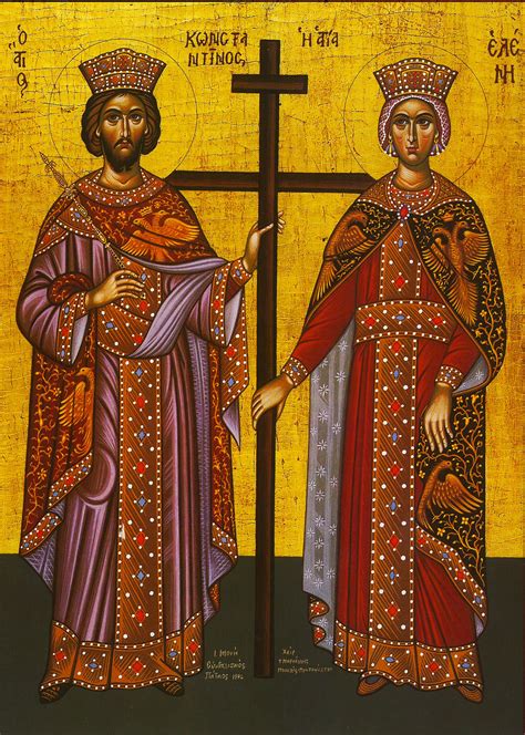 Saint Constantine Icon & Saint Helen Icon, Handmade Greek Christian ...