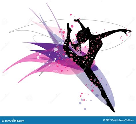Dancing woman silhouette stock vector. Illustration of decor - 72371340
