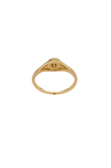 STONE AND STRAND Pleated Diamond Signet Ring in Gold & Diamond | FWRD