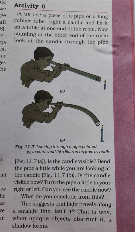 (7) Give a simple experiment to show that light travels in a straight ...