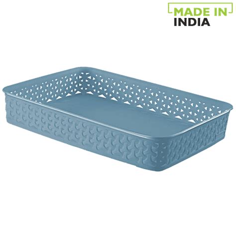Buy Ratan Multi Utility Plastic Basket - Smokey Grey, Royal, 24010 A4 ...