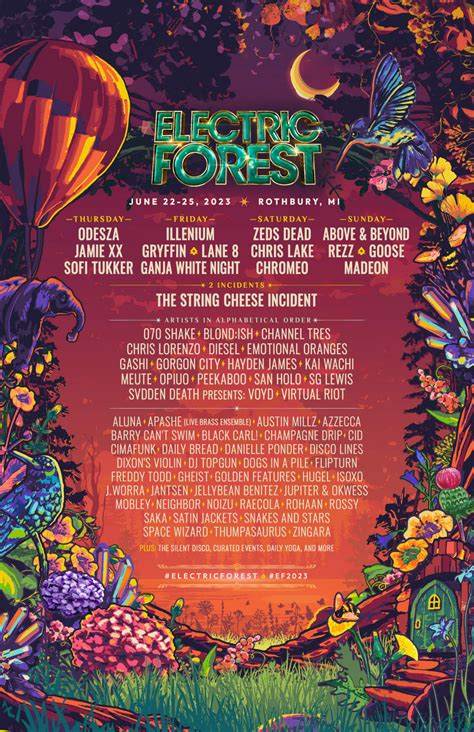 Electric Forest Announces 2023 Initial Artist Lineup: The String Cheese Incident, Goose, REZZ ...