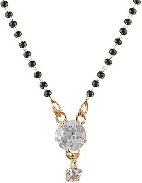 Buy Dhruv fashion jewellery Gold Plated Short Fashion Mangalsutra for ...