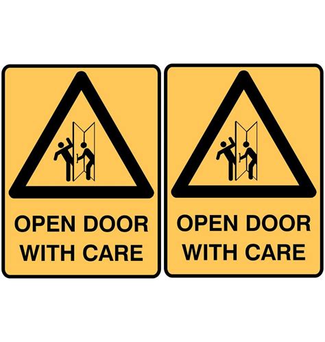 CVANU Open Door With Care Safety Sign Sticker Self Adhesive PVC Vinyl ...