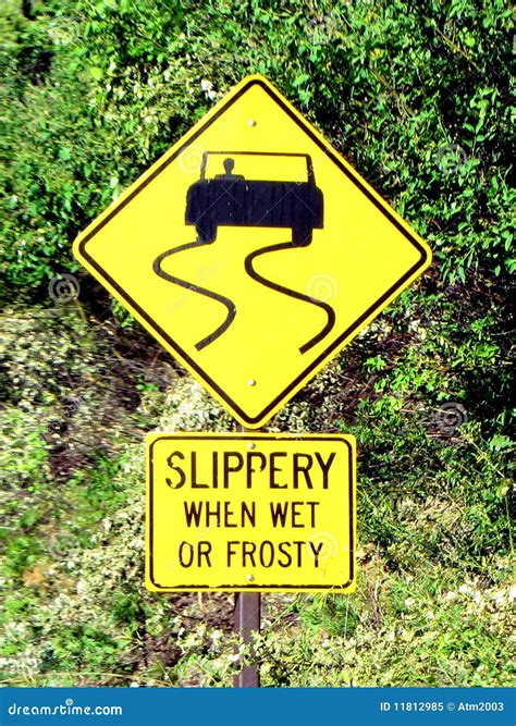 Slippery when Wet sign stock image. Image of drive, isolated - 11812985