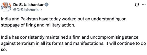 India And Pakistan Agree To Ceasefire And Halting Escalating Tensions ...