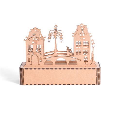 Christmas Wood Village Showpiece with LED Battery Light | The Engraved ...