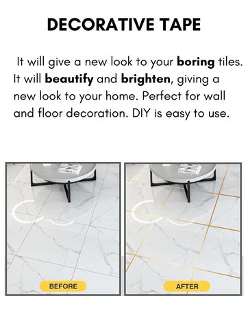 Royalkart 50 Meters Waterproof Gap Sealing Golden Decoration Tape For ...