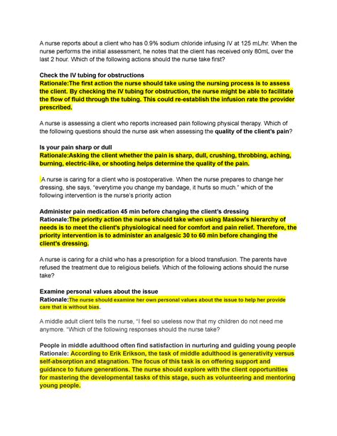 RN Fundamentals Online Practice 2016 B - A nurse reports about a client ...