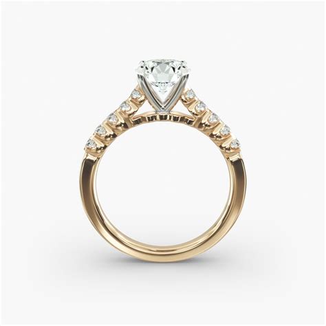 18K Yellow Gold Fishtail Diamond Engagement Ring-18078y
