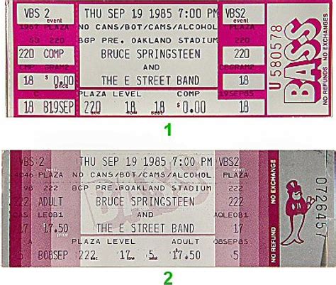 Bruce Springsteen & the E Street Band Vintage Concert Vintage Ticket ...