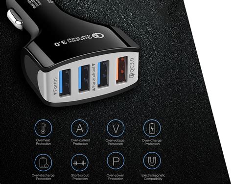 7.0 Amp 4 port USB Car Charger Fast Charging at best price in india - Irusu