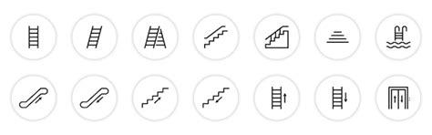 Aantal trappen Lijnpictogram Trap lineair pictogram Klim omhoog of ...