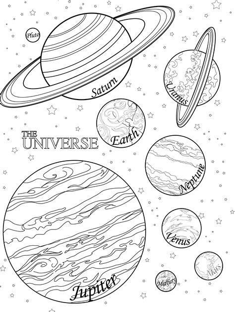 Solar System Printable Coloring