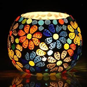Buy Karguzzari Glass Mosaic Candle Holder Turkish Design Diwali Gift ...