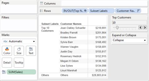 Tableau Expert Info: Scenario 13: Sets for Top N and Others
