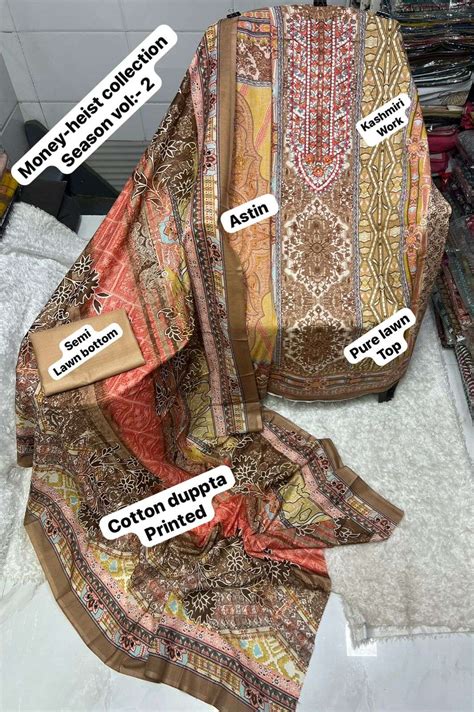 SAPPHIRE MONEY HEIST COLLECTION SEASON VOL 2 LAWN COTTON FANCY WORK ...