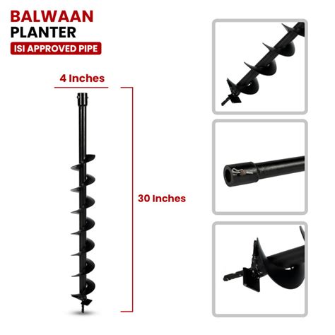 Buy Balwaan 4 Inch Earth Auger Planter Single Spiral Online - KisanShop