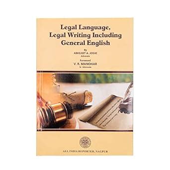 Buy Legal Language, Legal Writing Including General English Book Online ...
