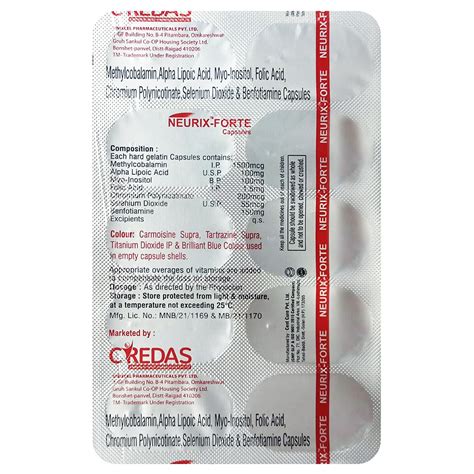 Buy Neurix-Forte Capsule 10's | 19 Minutes Delivery | Apollo Pharmacy