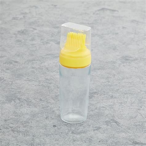 Buy Pamolive Glass Oil Bottle with Silicone Brush - 170ml from Home ...