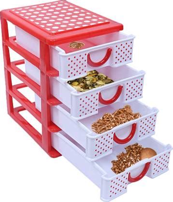 KUBER INDUSTRIES Plastic 2 Pieces Four Layer Drawer Storage Cabinet Box ...