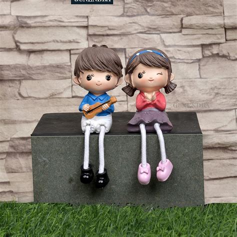 GUNENDRA Crafts Romantic Couple Dolls Long Leg Hanging Showpiece Statue ...