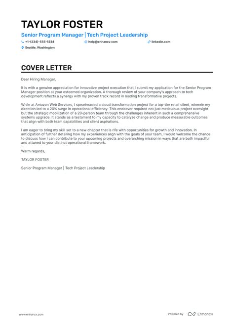 Program Manager Cover Letter Examples 的图像结果