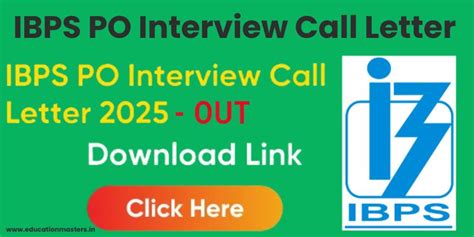IBPS PO Interview Call Letter 2025 Download CRP PO/MT-XV Interview Call ...