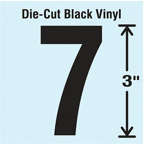 3 in Character Ht, Indoor/Outdoor, Number Label - 30XA68|DBV-3-7-10 ...