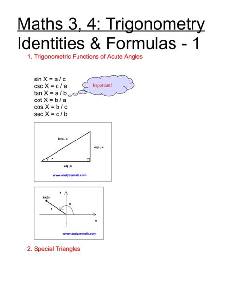 Trigonometry Formula 的图像结果