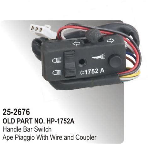 Handle Bar Switch Ape Piaggio With Wire and Coupler (Hp-25-2676) for ...