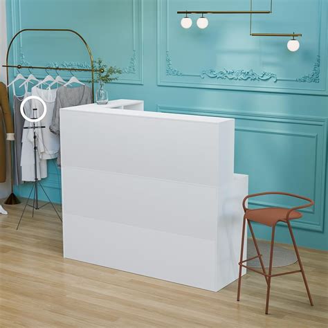 OmySalon Modern Reception Desk, L-Shaped Front Desk India | Ubuy